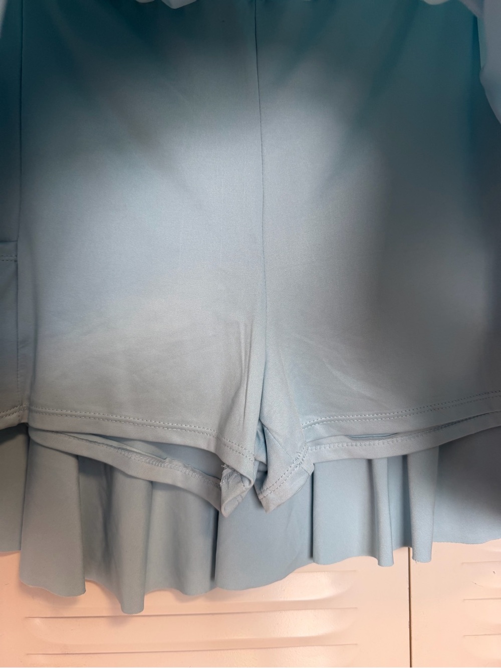 Timing Light Blue Tiered Ruffle Skort - Picture 3 of 7